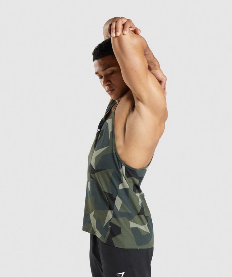 Men's Gymshark Critical Stringer Tanks Camo | NZ 8OGUWA